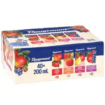 Rougemont 100% Juices Assorted Flavours, 40 x 200 mL