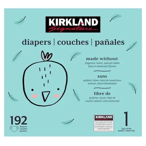 Kirkland Signature Diapers Size 1 192c