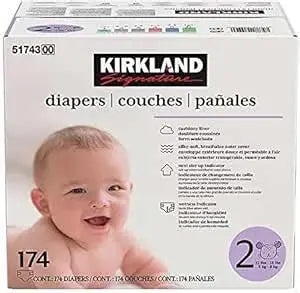 Kirkland Signature Diapers Size 2 174c
