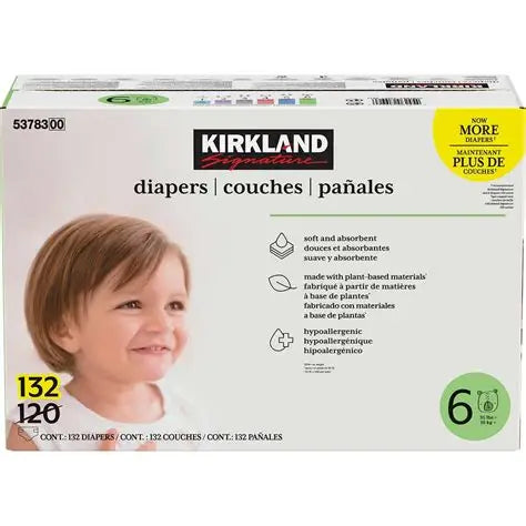 Kirkland Signature Diapers Size 6 132c