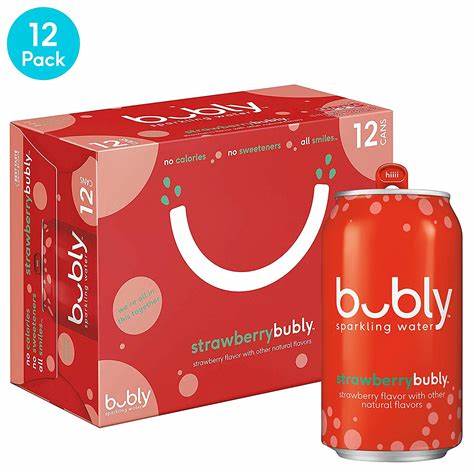 bubly™ Sparkling Water strawberrybubly™ 355ml Cans, 12 Pack