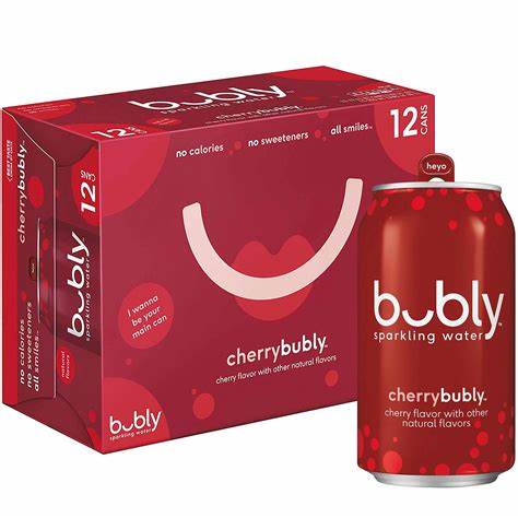 bubly™ Sparkling Water Cherry ™ 355ml Cans, 12 Pack